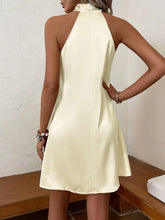 Halter Neck Satin Mini Dress OutfitFlow